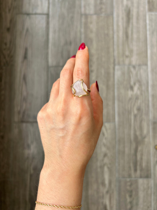 Anillo Cuarzo Rosa