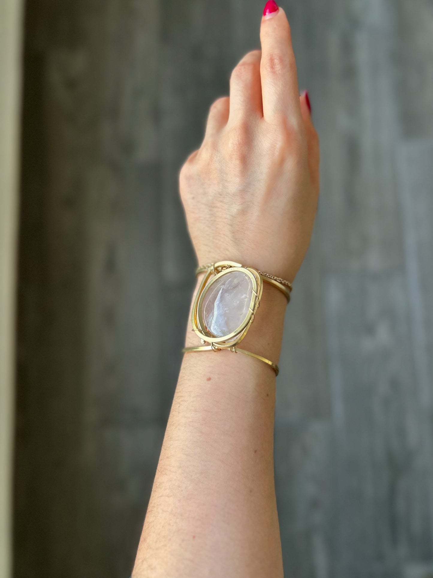 Brazalete Cuarzo Rosa