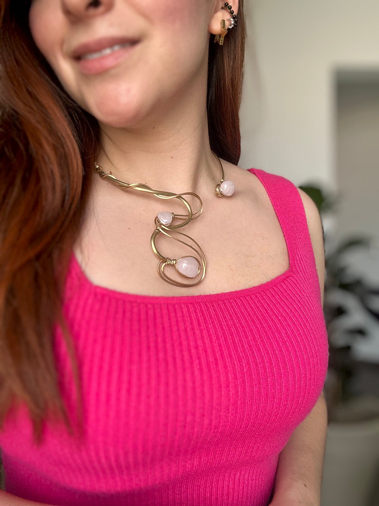 Collar Cuarzo Rosa