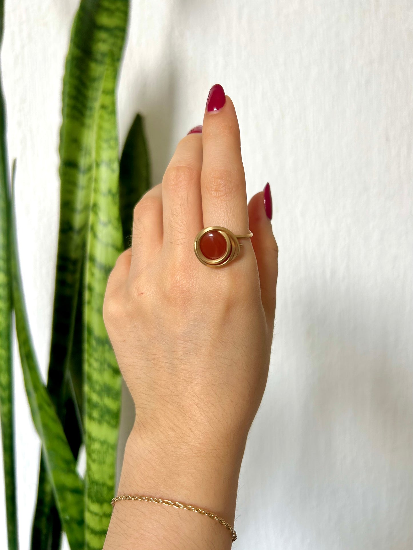 Anillo Cornalina