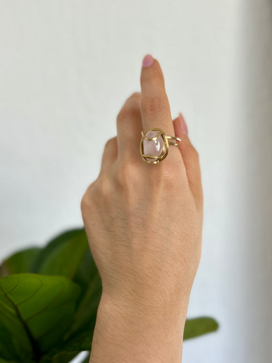 Anillo Cuarzo Rosa