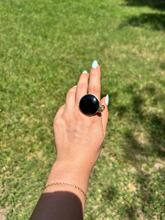 Anillo Obsidiana Negra