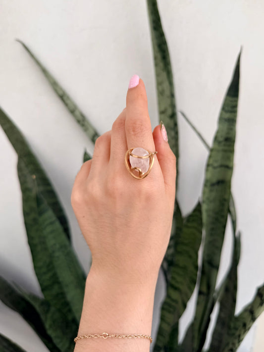 Anillo Cuarzo Rosa