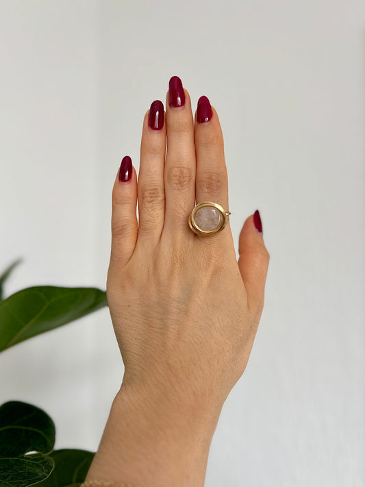 Anillo Cuarzo Rosa