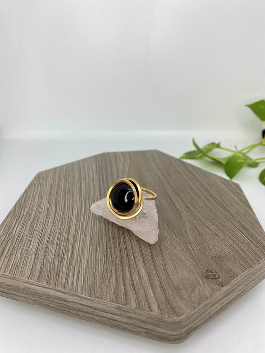 Anillo Obsidiana Negra