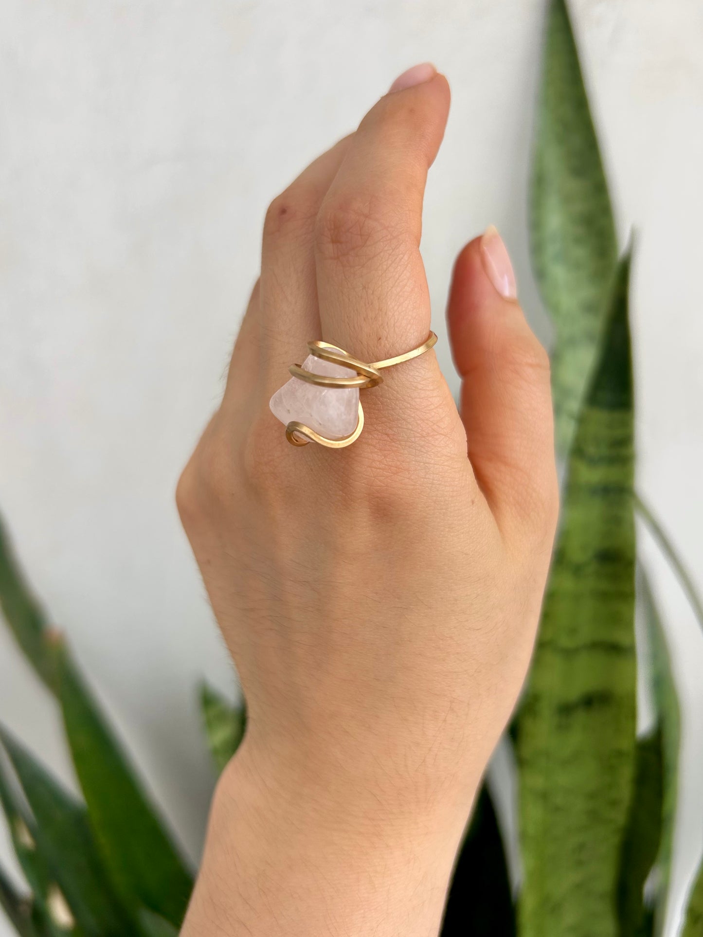 Anillo Cuarzo Rosa