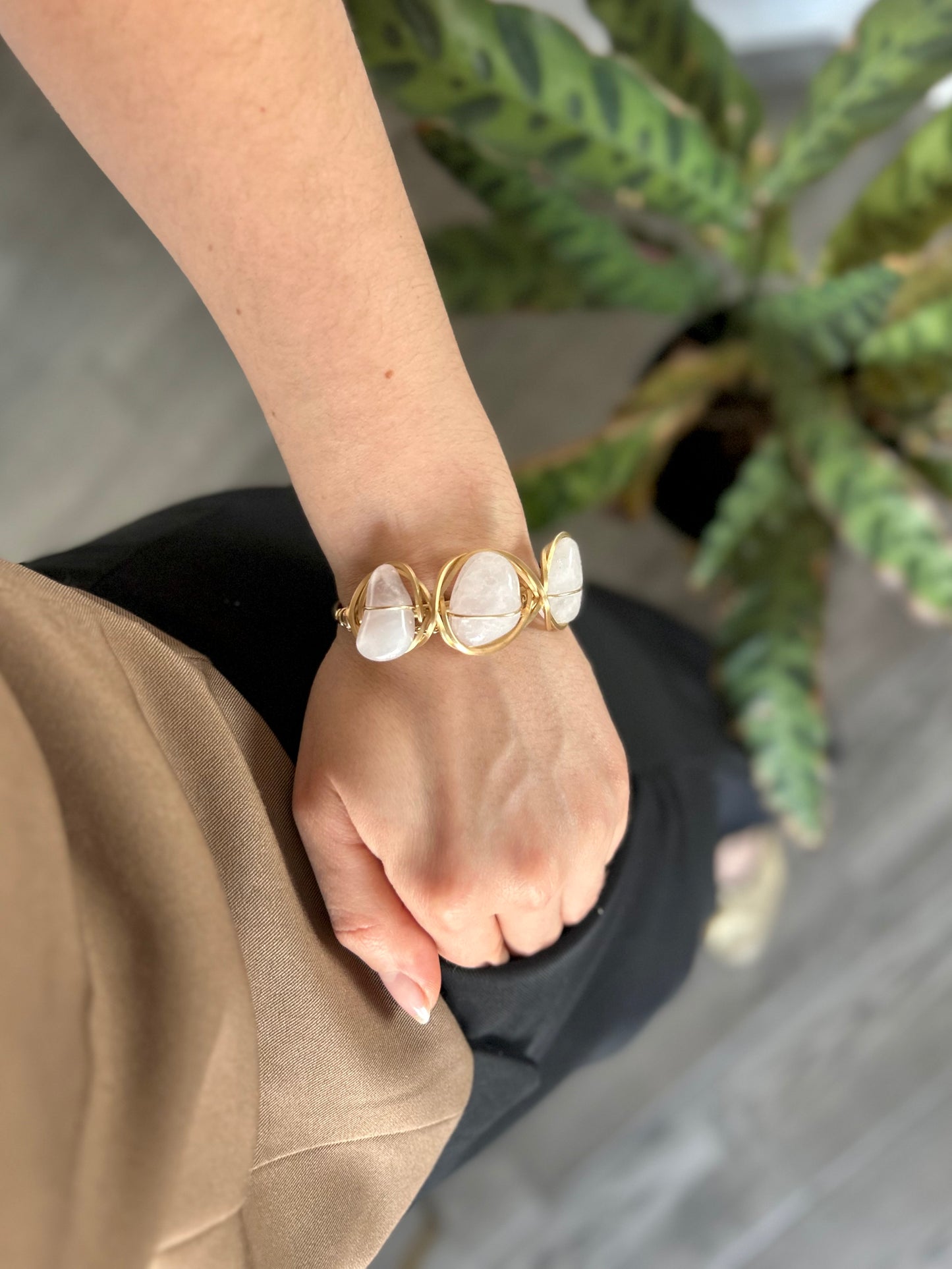 Brazalete Cuarzo Rosa