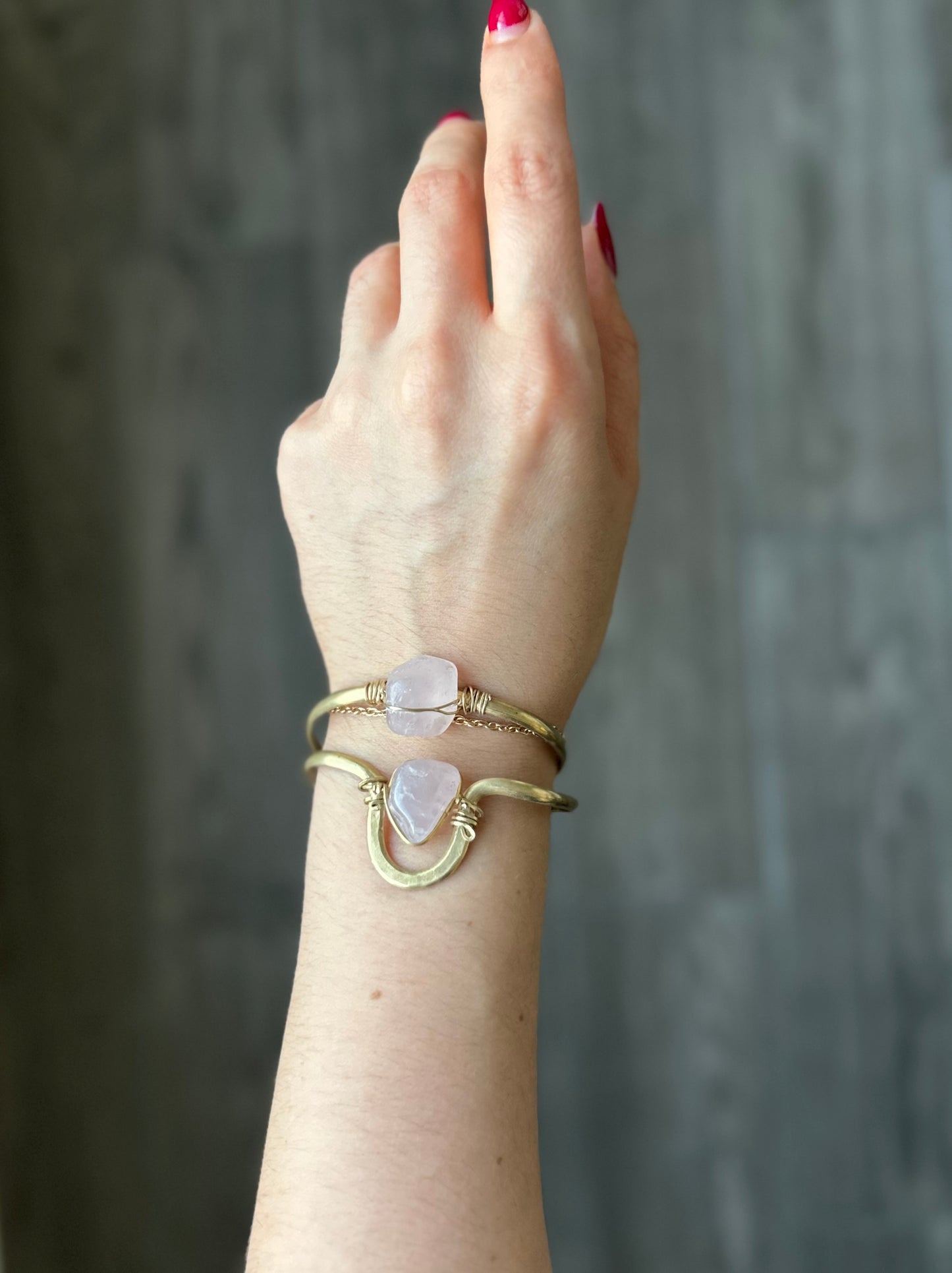 Brazalete Cuarzo Rosa