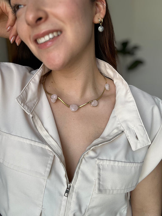 Collar Cuarzo Rosa