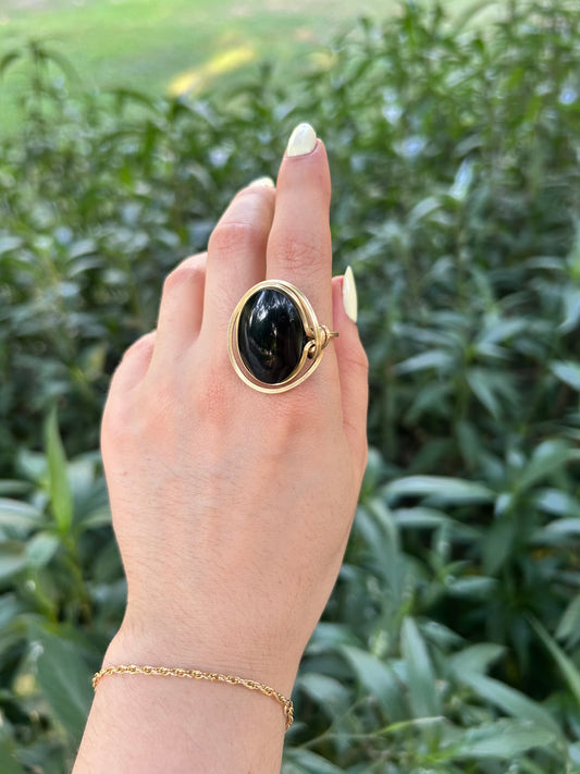 Anillo Obsidiana Negra