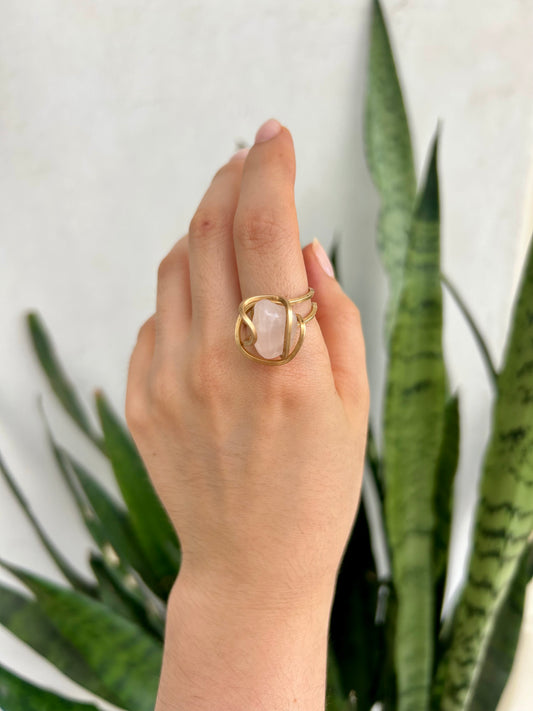 Anillo Cuarzo Rosa