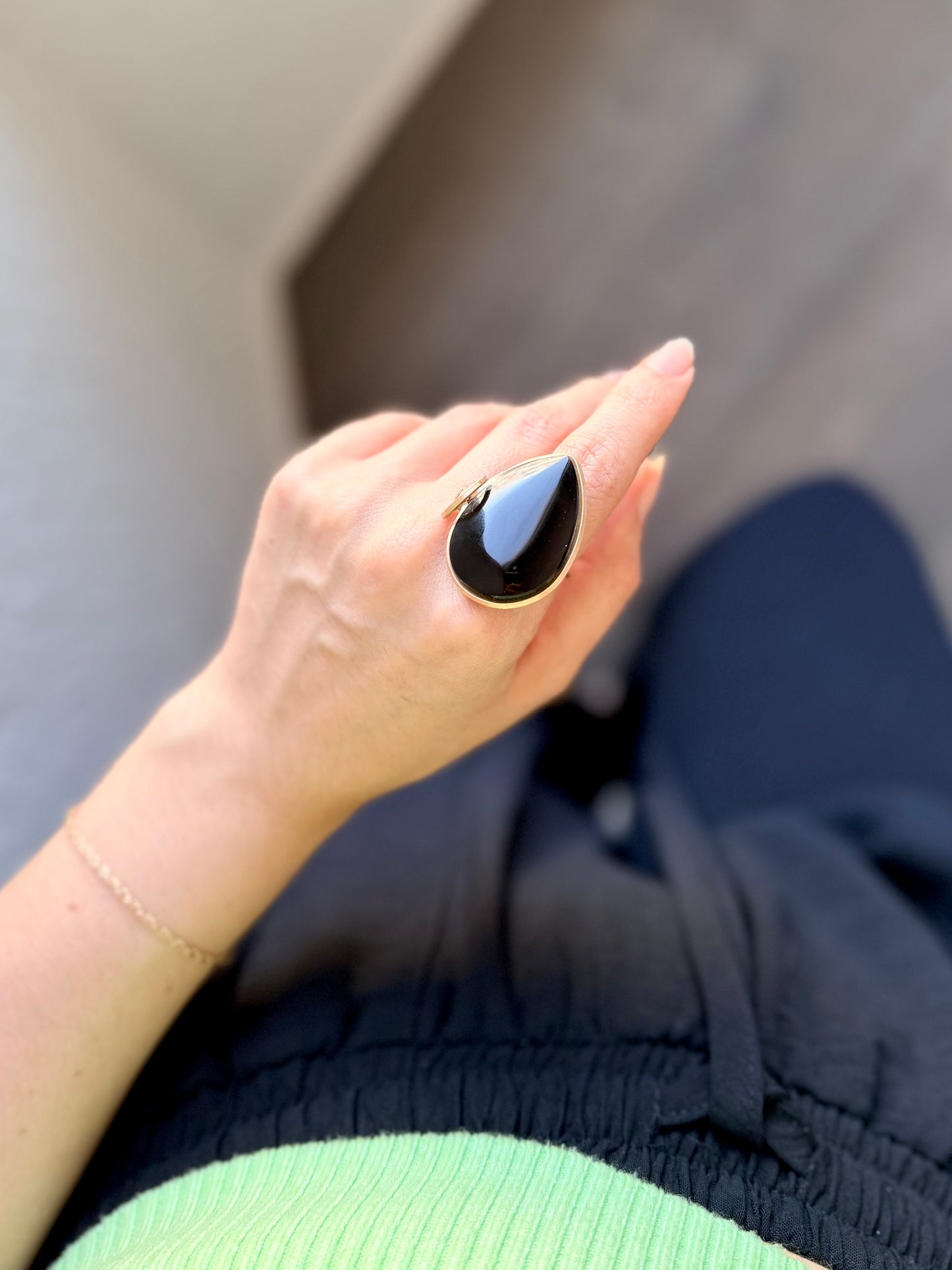 Anillo Obsidiana Negra