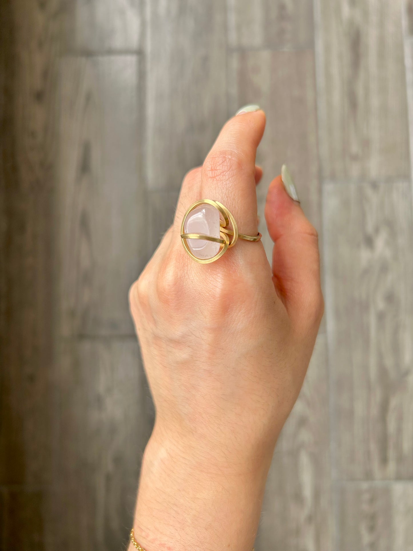 Anillo Cuarzo Rosa