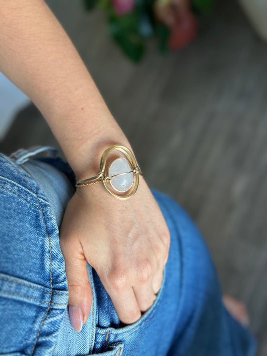 Brazalete Cuarzo Rosa