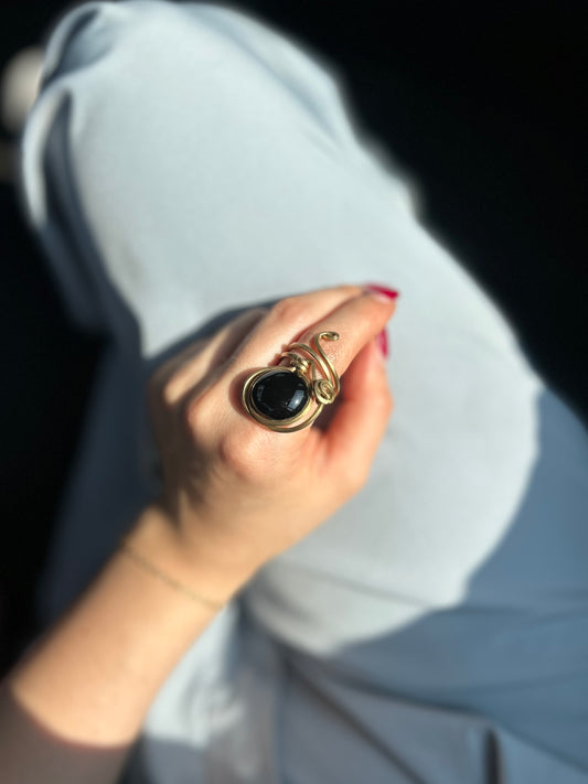 Anillo Obsidiana Negra