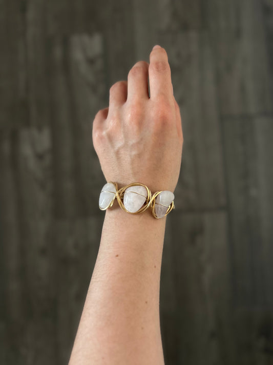 Brazalete Cuarzo Rosa