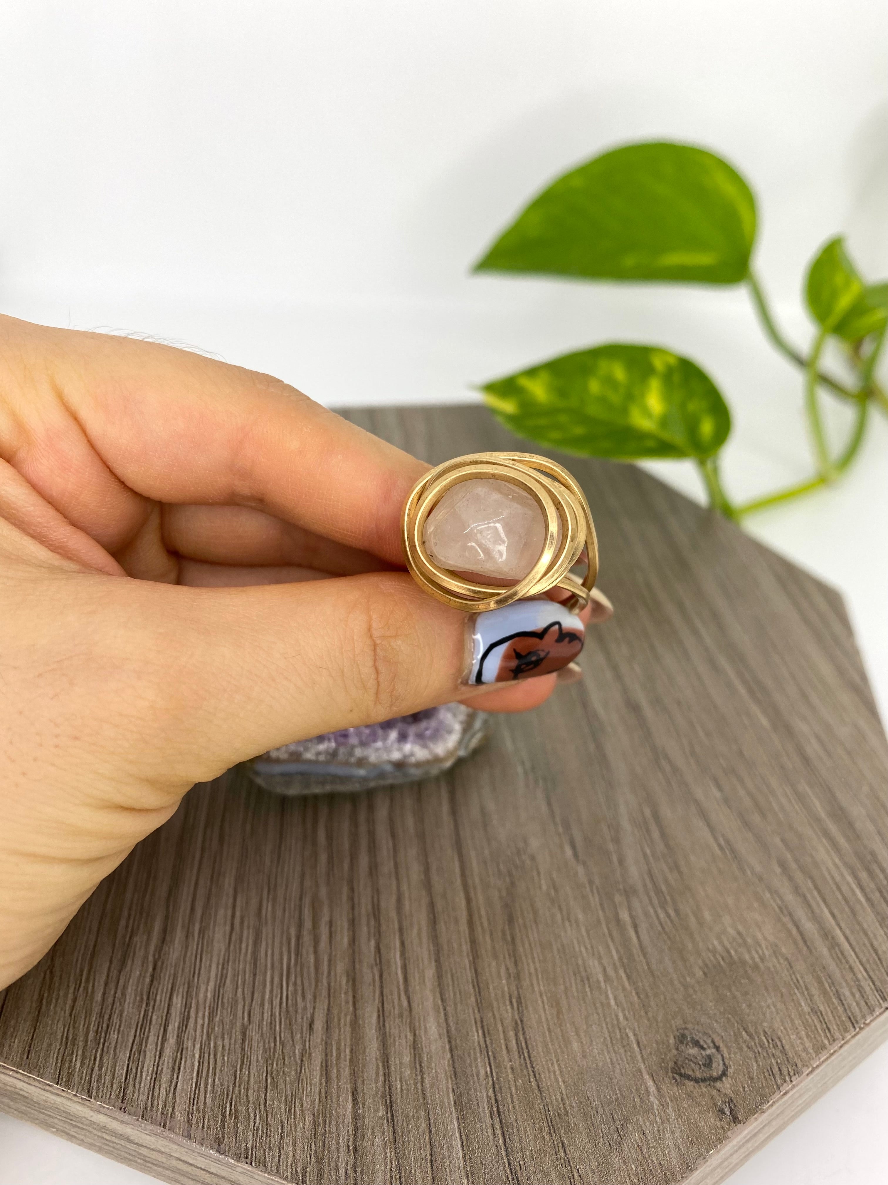Anillo Cuarzo Rosa