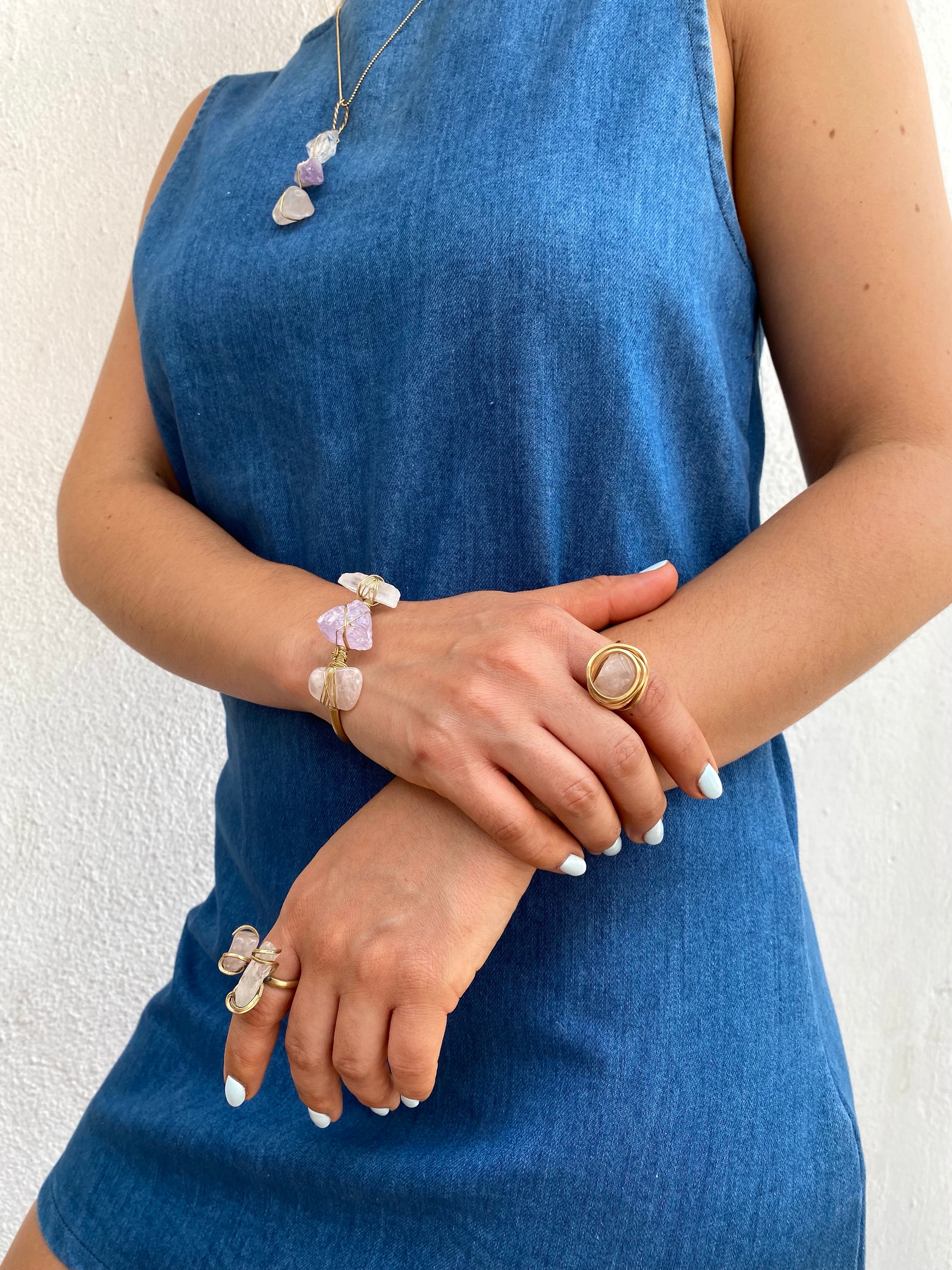 Anillo Cuarzo Rosa
