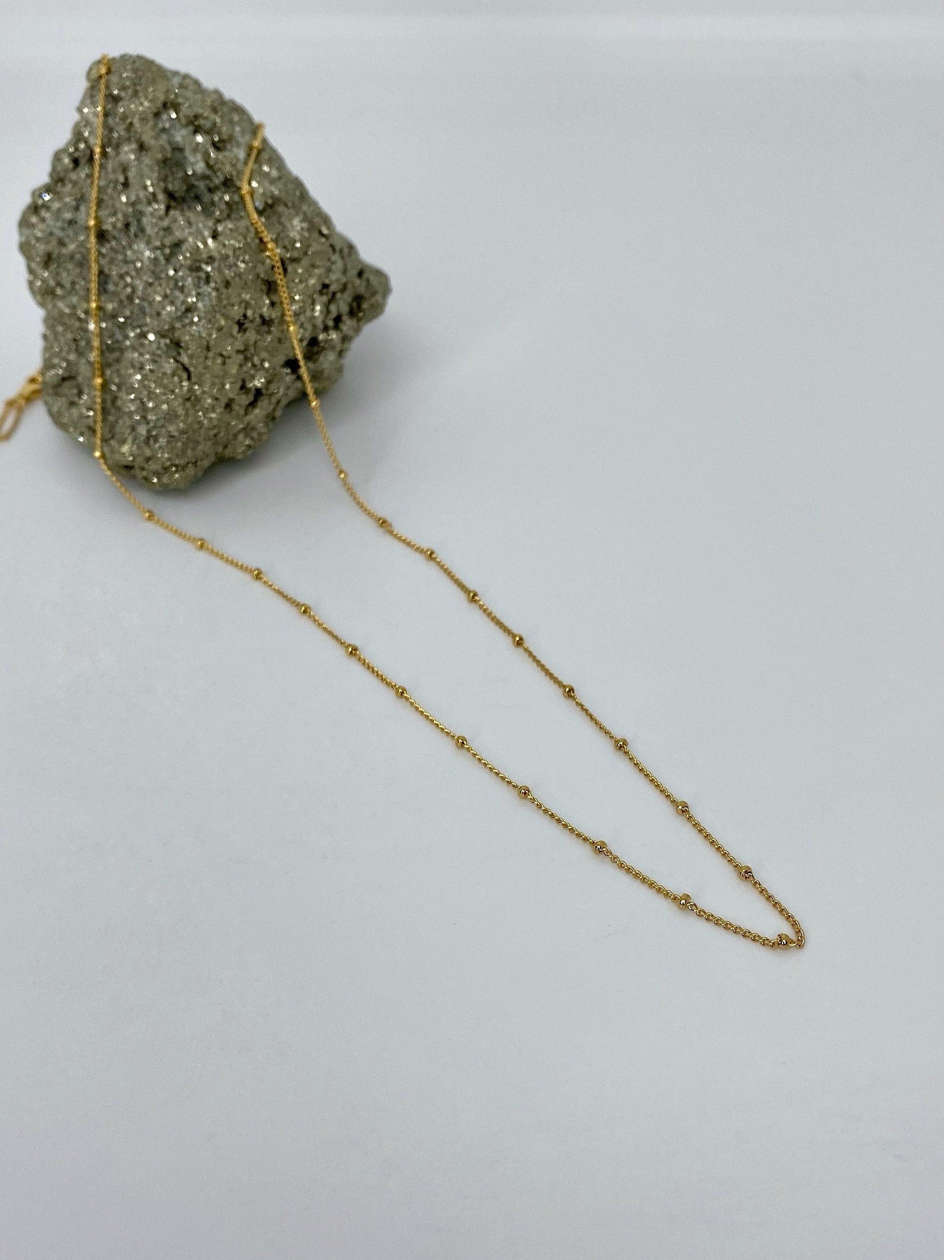 Cadena barbada con bolitas larga - Arua Joyería 