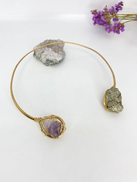 Collar Amatista + Pirita
