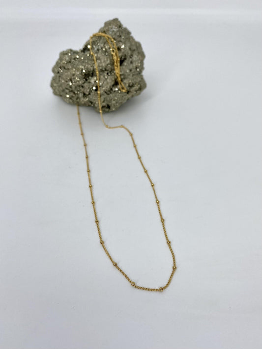 Cadena barbada con bolitas larga - Arua Joyería 